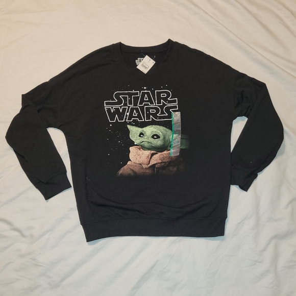 Star Wars Sweaters - NWT Star Wars Grogru Black Long Sleeve CrewNeck Pullover Sweater